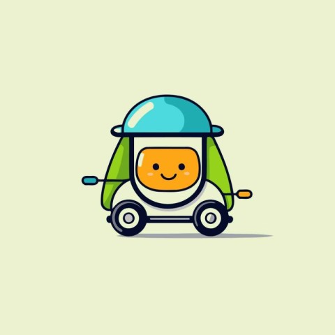 Cute Cartoon Robot Character. Vector Illustration. Flat Design S