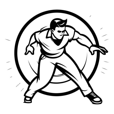 Mascot illustration of a male baseball player running viewed fro