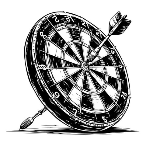 Dartboard with arrows. Vector illustration of a dartboard.