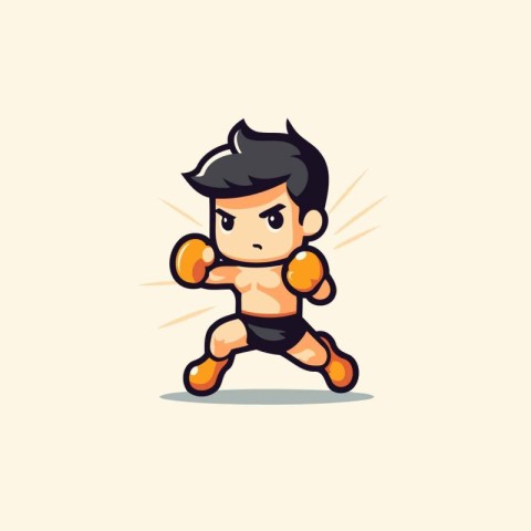 Cartoon boxer character. Vector illustration. Mascot design.