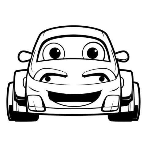 Smiling car cartoon icon vector illustration graphic design vect