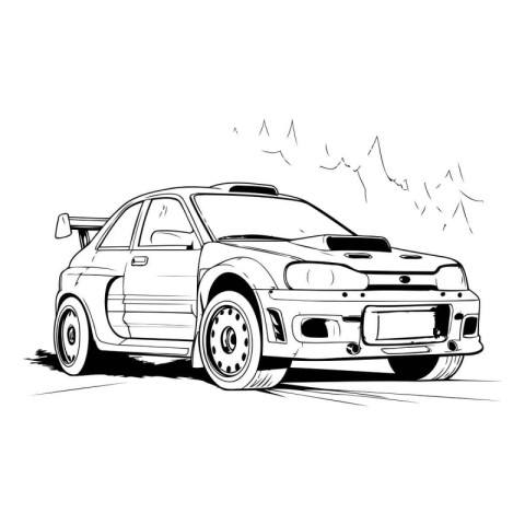 sketch of the car on a white background. vector illustration