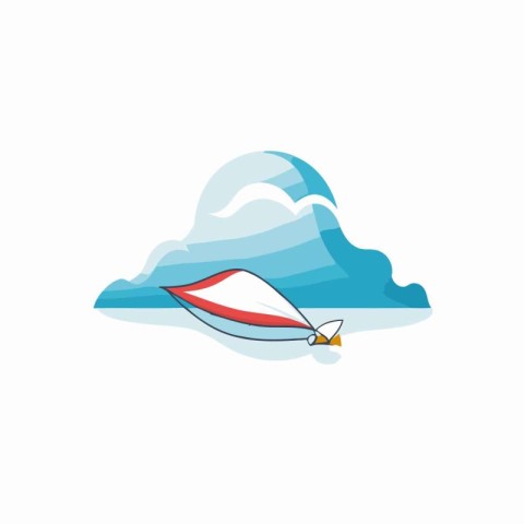 surfboard and cloud icon in flat color style on a white backgrou