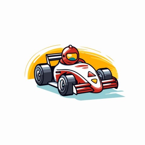 Illustration of a racing car on white background. vector illustr