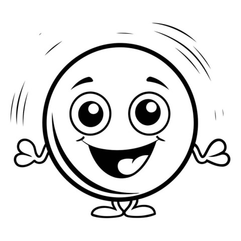 Smiling Emoticon Cartoon Mascot Character Illustration.