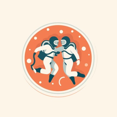 Boxing. fight club emblem. vector illustration in flat style.