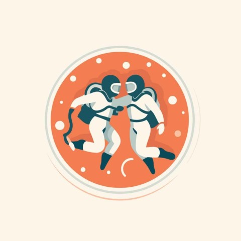 Boxing. fight club emblem. vector illustration in flat style.