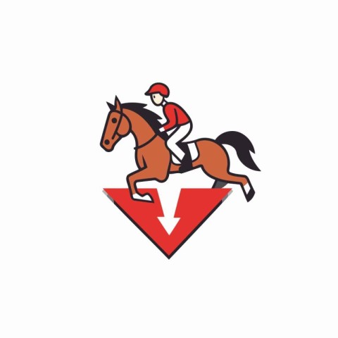 Horse racing. equestrian sport vector logo design template.