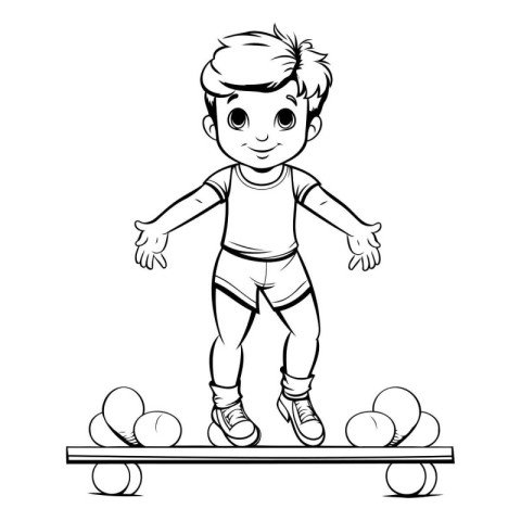 Boy Skateboarder Cartoon Mascot Character Vector Illustration