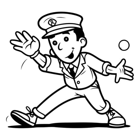 Cartoon Illustration of a Police Officer or Police Officer Color