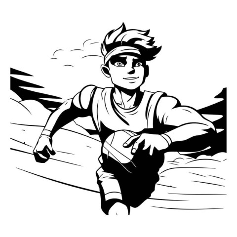 Outdoor baseball player with ball. Vector illustration ready for