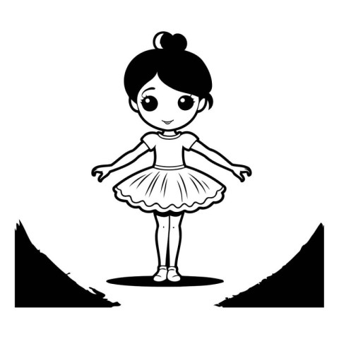 Cute little ballerina in a tutu. Vector illustration