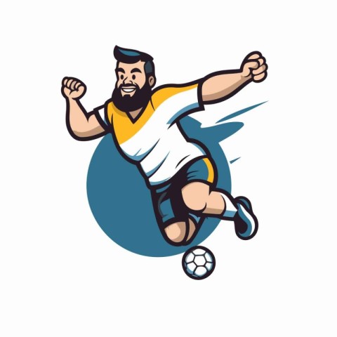 Soccer player. Vector illustration of a soccer player jumping wi