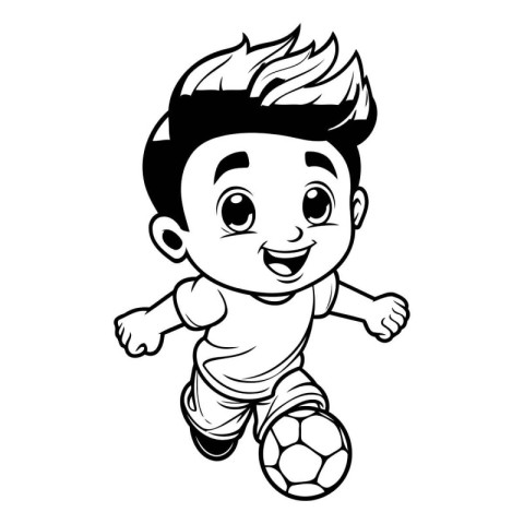 Soccer Boy Cartoon Mascot Character Design Vector Illustration.