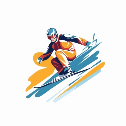 Snowboarder. skier. freestyle sport vector illustration.