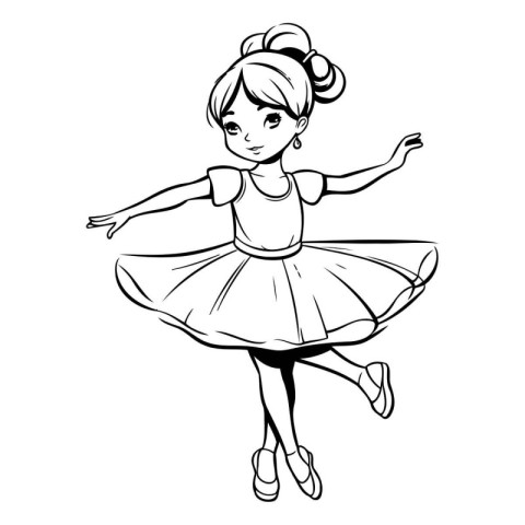 Cute little ballerina in a tutu. Vector illustration.