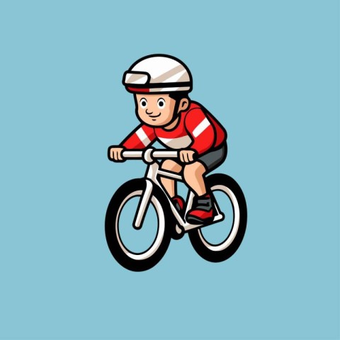 Cyclist vector illustration. Cartoon style. Cyclist icon.