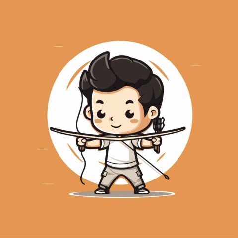 Cupid Cartoon Character Vector Illustration. Cute Boy with Bow a