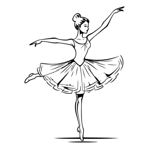 Beautiful ballerina in a tutu. Vector illustration.