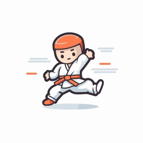 Taekwondo doodle vector icon. karate illustration