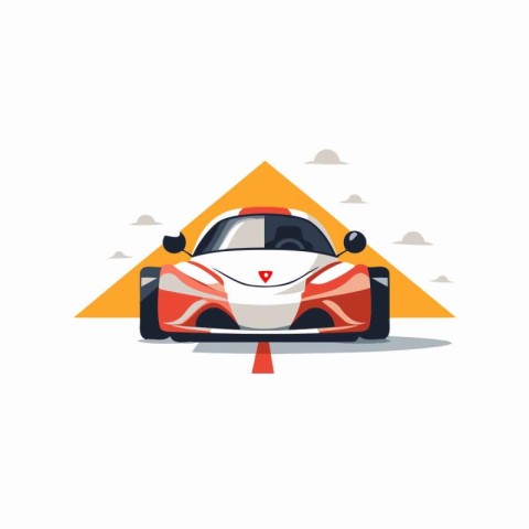 Race car icon. Flat vector illustration on white background for