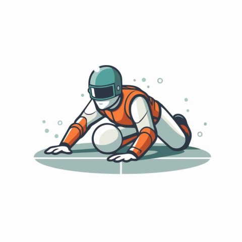 Cricket player with ball vector Illustration on a white backgrou