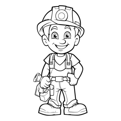 Fireman Cartoon Mascot Character Vector Illustration. EPS10