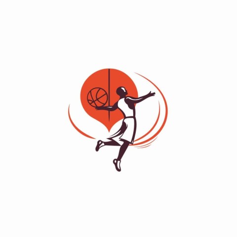 Basketball player vector logo design template. Basketball player