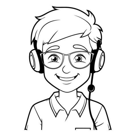 Call center operator avatar cartoon vector illustration graphic