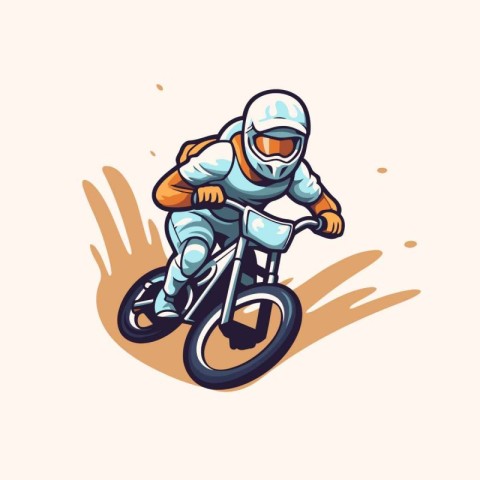 Mountain biker mascot. Vector illustration for your graphic desi