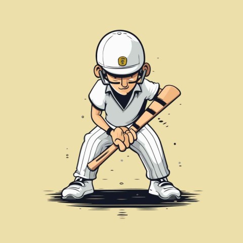 Baseball player action cartoon sport vector graphic design. Retr