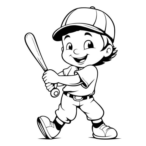 Baseball Player - Colored Cartoon Illustration. Isolated On Whit