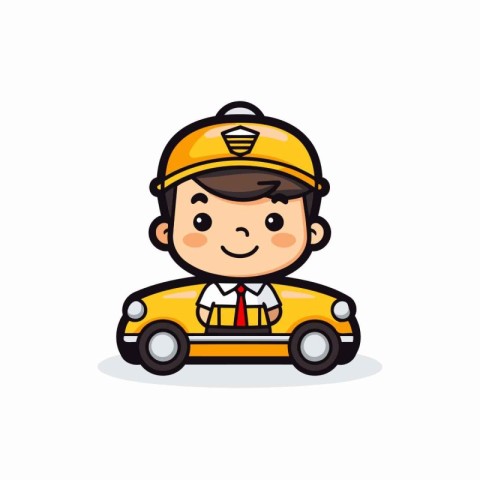 cute taxi driver  design. vector illustration eps10 graphic