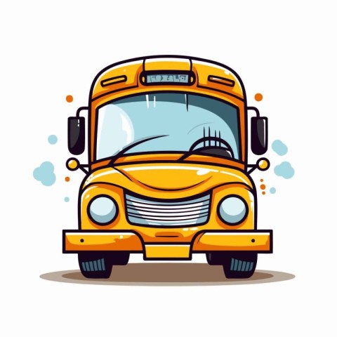 School bus icon. School bus vector illustration. Yellow school b