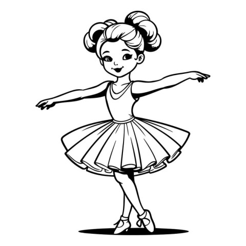 Cute little ballerina in a tutu. Vector illustration.