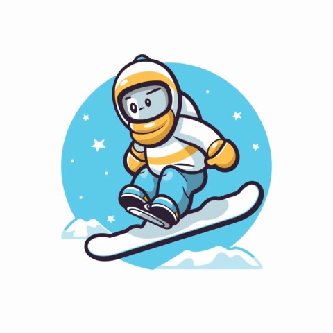 Snowboarder. Winter sport. Vector illustration on white backgrou