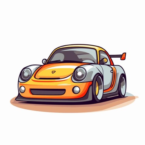 Illustration of a vintage sports car isolated on a white backgro