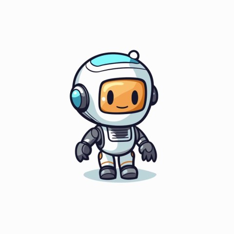 Cute astronaut cartoon character isolated on white background. V