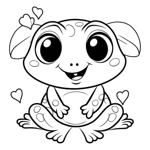 Cute cartoon frog. Coloring book for children. Vector illustrati