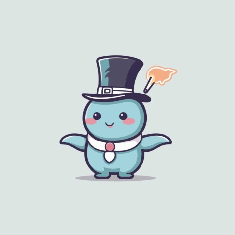 cute dinosaur cartoon character with top hat and smoking pipe ve