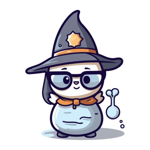 Halloween Snowman Cartoon Character Mascot Vector Illustration.