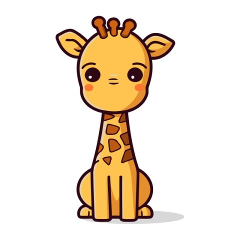 Cute Giraffe Cartoon Mascot Character Vector Illustration.