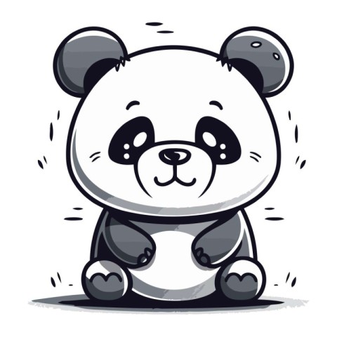 Panda cartoon character. Vector illustration of a cute panda mas