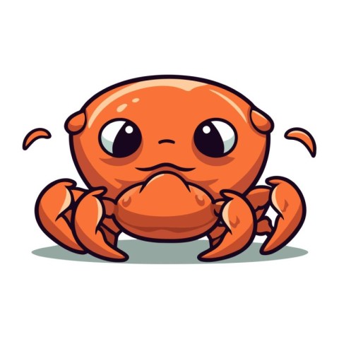 Cute cartoon crab. Vector illustration isolated on a white backg