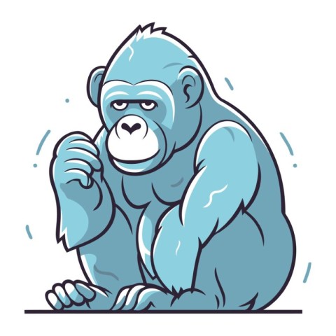 Vector illustration of a gorilla. Isolated on a white background