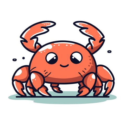 Cute cartoon crab character. Vector illustration of a cute carto