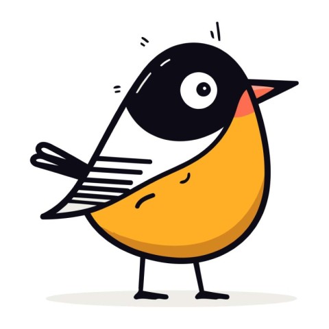 Cute little bullfinch. Vector illustration in cartoon style.