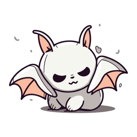 Cute cartoon bat. Vector illustration isolated on a white backgr