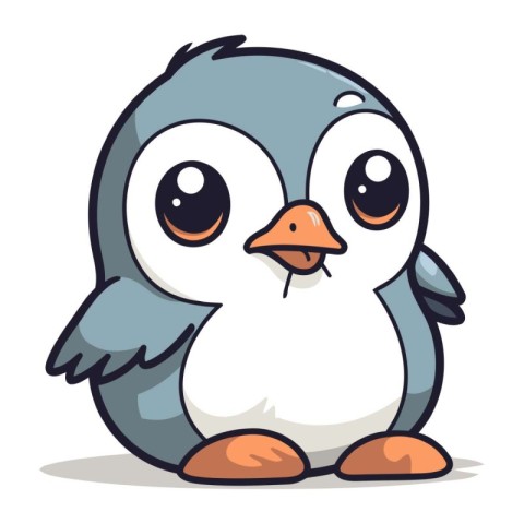 Penguin cartoon character. Cute penguin vector illustration.