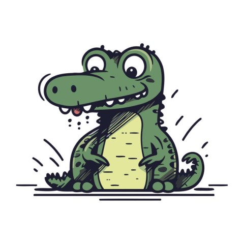 Cartoon crocodile. Vector illustration isolated on a white backg